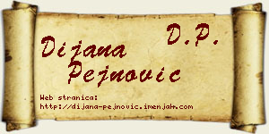 Dijana Pejnović vizit kartica